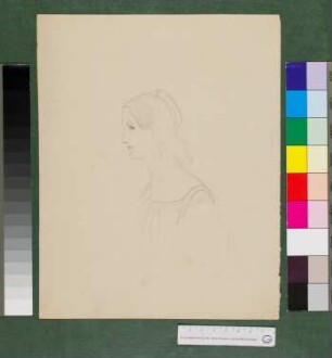Skizze zu Frauenkopf im Profil nach links