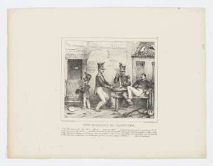 Drei Soldaten beim Wein, Blatt 6 der Folge "Lithographisches Album"
