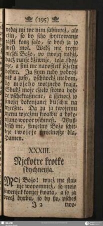 XXXIII. Njekotre krotke sdychnenja