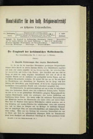 ¬Die¬ Tragkraf der herkömmlichen Gottesbeweise : (Schluß)