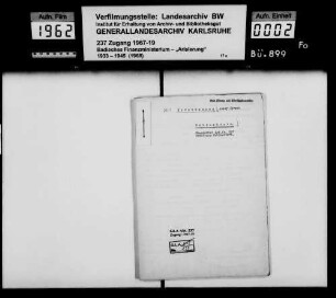 Kirchhausen, Joseph Israel Hirsch, Handelsmann in Schluchtern Käufer: Paul Unser, Landwirt in Schluchtern Lagerbuch-Nr. 317 Schluchtern