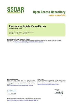 Elecciones y legislación en México