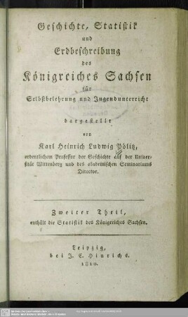2: Statistk des Königreiches Sachsen