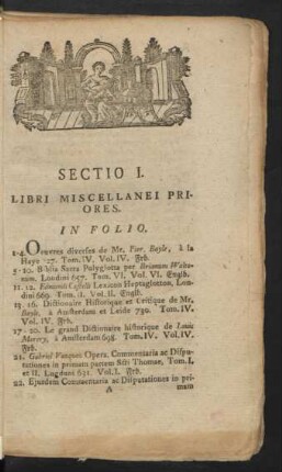 Sectio I. Libri Miscellanei Priores