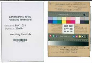 Entnazifizierung Heinrich Wenning , geb. 20.12.1899 (Malermeister)