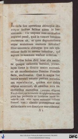 De Gravioribus Quibusdam Erroribus Qui In Herniotomia Ex Praeternaturali Sacci Herniosi Habitu Saepius Occurrunt.