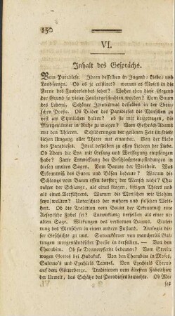 Inhalt des Gesprächs.