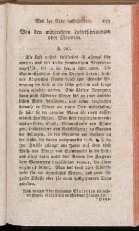 Von den wässerichten Lufterscheinungen oder Meteoren