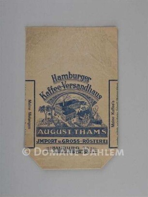 Papiertüte "Hamburger Kaffee-Versandhaus August Thams"