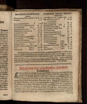 Anhang von des Leopoldnischen Calenders Beschaffenheit