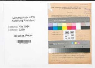 Entnazifizierung Robert Boecker , geb. 05.05.1883 (Maschinist)