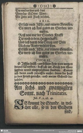 Am sechs und zwantzigsten Sonnt. nach Trinitatis