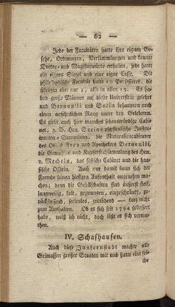 IV. Schafhausen.
