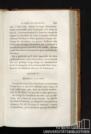 SECTION IV Manoeuvre de la cuite.