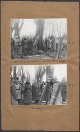Der Kaiser besichtigt schwere Minenwerfer