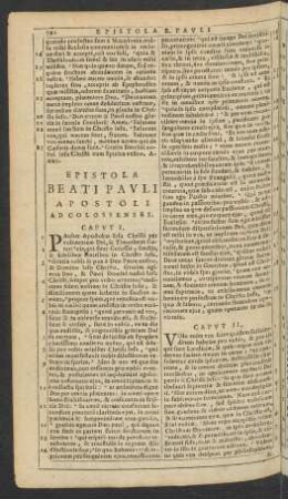 Epistola Beati Pavli Apostoli Ad Colossenses.