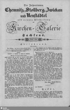 Ebelsbrunn (Beschluß), Bockwa, Dorfschellenberg, Leubsdorf, Niederzwönitz : 13. Lieferung