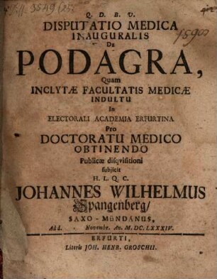 Disp. med. inaug. de podagra