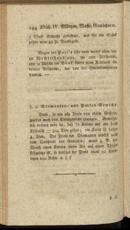 §. 2. Diamanten- und Perlen-Gewicht.