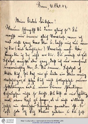 Brief vom 10.10.1907
