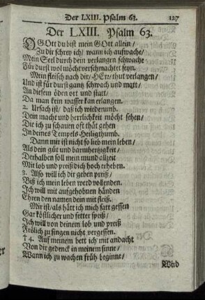 Der LXIII. Psalm 63. - Der LXXIV. Psalm 74.