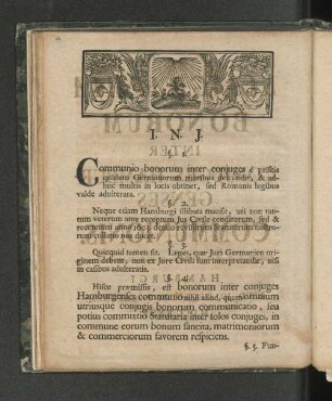 [Sciagraphia Bonorum Inter Conjuges Hamburgenses Communionis.]