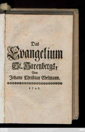 Das Evangelium St. Harenbergs