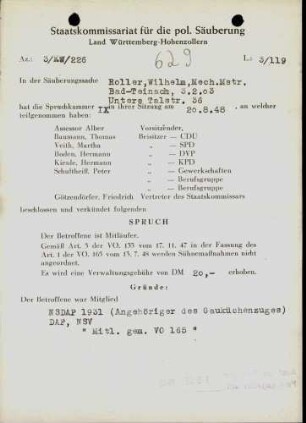 Roller, Wilhelm