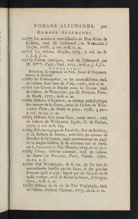 301-330, Romans Allemands - Facéties, Pieces Burlesques