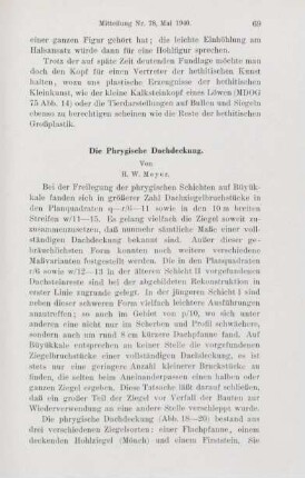 Die Phrygische Dachdeckung