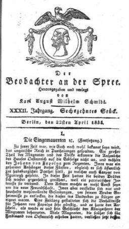 16. Stueck, 22. April 1833