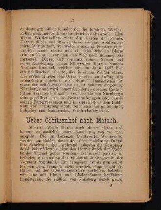 Ueber Gibitzenhof nach Maiach.