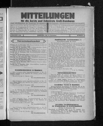 Jahrgang 1930, Hamburg, den 16. November, Nummer 46