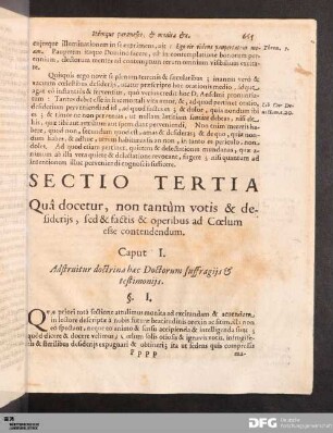 Sectio Tertia