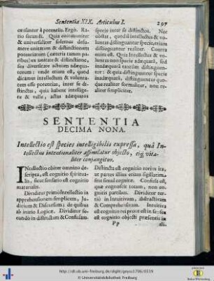 Sententia XIX.