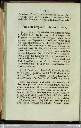 Von den Exponential-Functionen