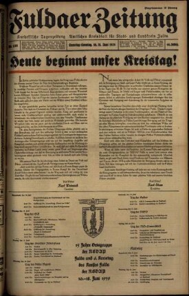 Ausgabe vom Samstag, den 10. Juni 1939.