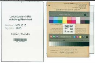 Entnazifizierung Theodor Kronen , geb. 10.08.1893 (Dentist)