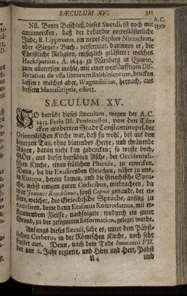 Sæculum XV.