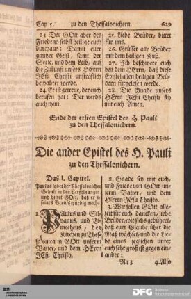 Die ander Epistel des H. Pauli zu den Thessalonichern.