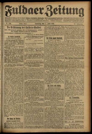 Erste Ausgabe vom Samstag, den 03. Juni 1916.