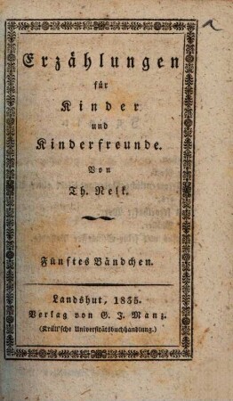 Erzählungen für Kinder und Kinderfreunde, 5