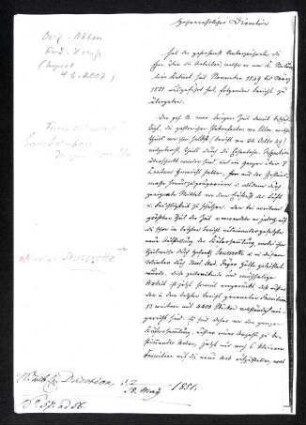 Brief von Ferdinand Krauss an die Direktion