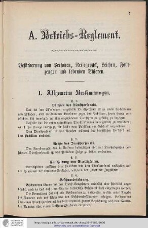 A. Betriebs-Reglement