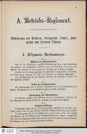 A. Betriebs-Reglement