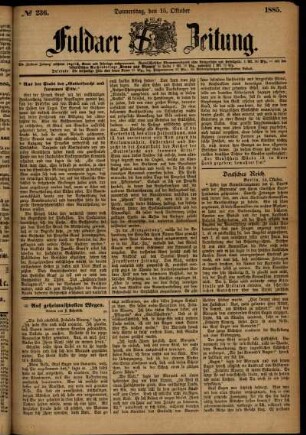 Ausgabe vom Donnerstag, den 15. Oktober 1885.