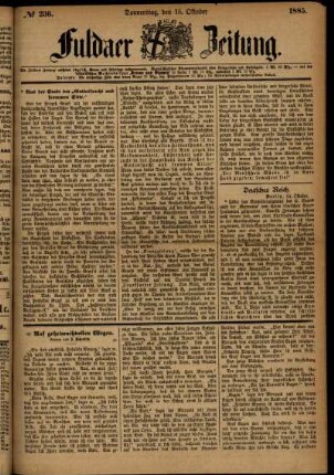 Ausgabe vom Donnerstag, den 15. Oktober 1885.