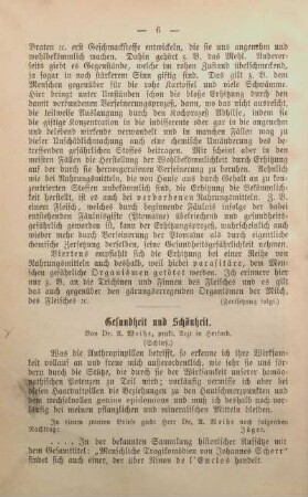 Gesundheit und Schönheit.