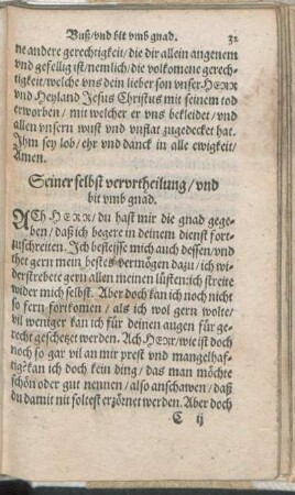 Seiner selbst vervrtheilung/ vnd bit vmb gnad.