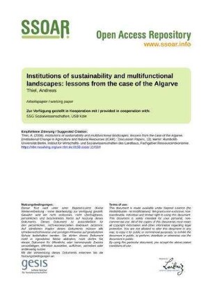 Institutions of sustainability and multifunctional landscapes: lessons from the case of the Algarve